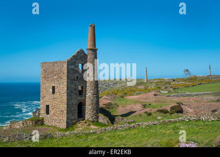 West Wheal Owles Mine. Used as Poldark's Mine 'Wheal Leisure' in the BBC TV series. Stock Photo