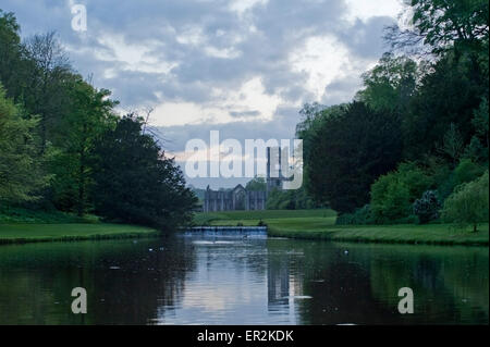 Studley Royal landscape gardens and Fountains Abbey, World Heritage Site,  Ripon North Yorkshire UK GB Europe Stock Photo