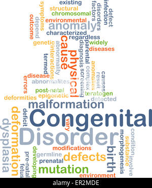 Background concept wordcloud illustration of congenital disorder Stock Photo