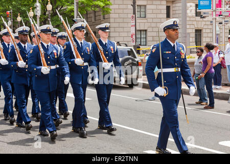 US Coast Guard Ceremonial Honor Guard marching  - Washington, DC USA Stock Photo