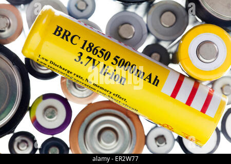Rechargeable Lithium Ion (Li-ion) battery Stock Photo