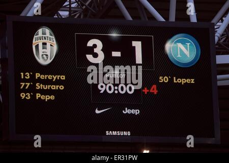 Torino, Italy. 23rd May, 2015. Score Board Football/Soccer : Italian 'Serie A' match between Juventus 3-1 Napoli at Juventus Stadium in Torino, Italy . © Maurizio Borsari//AFLO/Alamy Live News Stock Photo