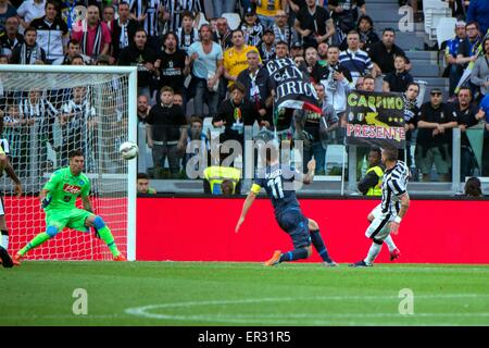 Torino, Italy. 23rd May, 2015. Stefano Sturaro (Juventus) Football/Soccer : Stefano Sturaro of Juventus scores his side second goal during the Italian 'Serie A' match between Juventus 3-1 Napoli at Juventus Stadium in Torino, Italy . © Maurizio Borsari//AFLO/Alamy Live News Stock Photo