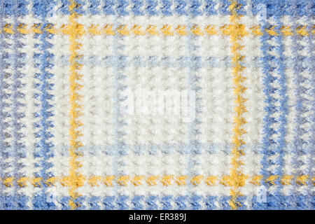 background of wool blanket detail with squares Stock Photo