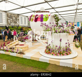 Chelsea flower show, inside the Great Pavilion. Stock Photo