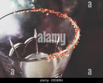 Close-up of an empty cocktail glass Stock Photo