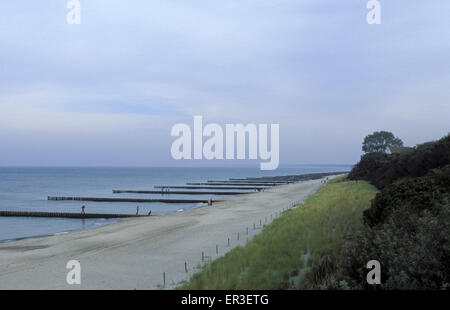 DEU, Germany, Mecklenburg-Western Pomerania, the beach with groins at Ahrenshoop at the Baltic Sea.  DEU, Deutschland, Mecklenbu Stock Photo