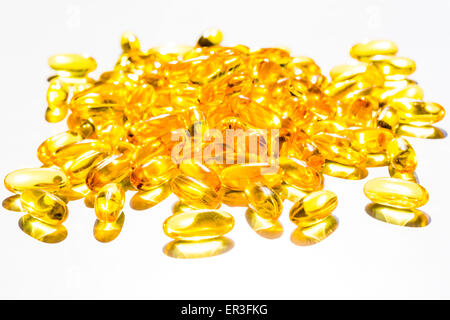 Nutritional supplements, liquid nutritional supplements in capsules. Stock Photo