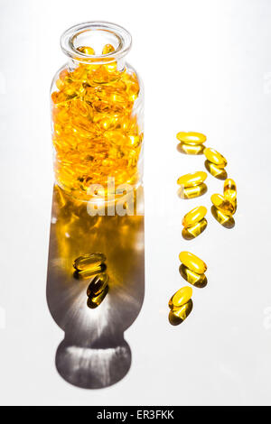 Nutritional supplements, liquid nutritional supplements in capsules. Stock Photo