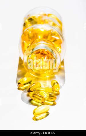 Nutritional supplements, liquid nutritional supplements in capsules. Stock Photo