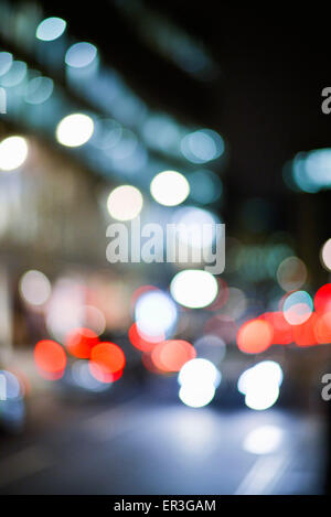 Blurred lights at night Stock Photo