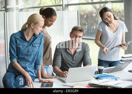 Team brainstorming session Stock Photo
