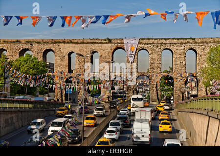 Valens (Bozdogan) Roman Aqueduct at Istanbul, Turkey. 4th Century AD. Stock Photo