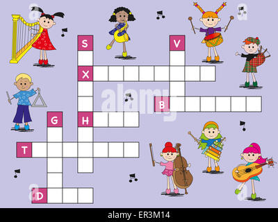 illustration of game for children: crossword Stock Photo