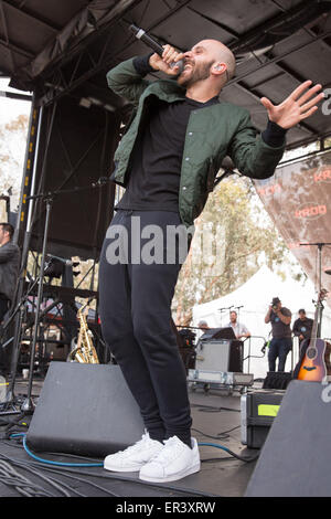 Irvine, California, USA. 16th May, 2015. Musician SAM HARRIS of X Ambassadors performs live during the KROQ Weenie Roast Y Fiesta at Irvine Meadows Amphitheatre in Irvine, California © Daniel DeSlover/ZUMA Wire/Alamy Live News Stock Photo