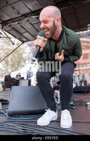 Irvine, California, USA. 16th May, 2015. Musician SAM HARRIS of X Ambassadors performs live during the KROQ Weenie Roast Y Fiesta at Irvine Meadows Amphitheatre in Irvine, California © Daniel DeSlover/ZUMA Wire/Alamy Live News Stock Photo