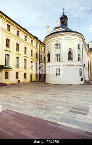 Courtyard in the New Royal Palace, Prague Castle, Hradcany square, Hradcany castle district, Prague, Czech Republic, Europe Stock Photo