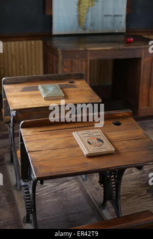 Recreation of an old schoolhouse at the Laura Ingalls Wilder Museum in Walnut Grove, Minnesota. Stock Photo