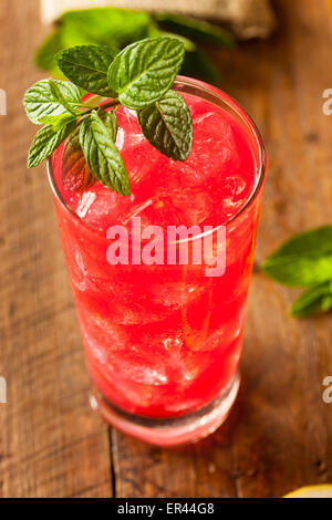 Organic Fresh Italian Soda with Green Mint Stock Photo