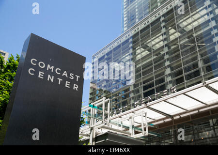 The headquarters of the Comcast Corporation in downtown Philadelphia, Pennsylvania. Stock Photo