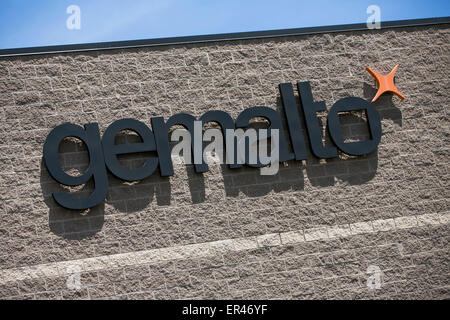 A logo sign outside of a facility operated by SIM card manufacturer Gemalto in Montgomeryville, Pennsylvania. Stock Photo