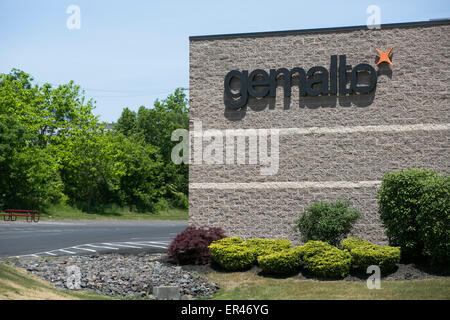 A logo sign outside of a facility operated by SIM card manufacturer Gemalto in Montgomeryville, Pennsylvania. Stock Photo