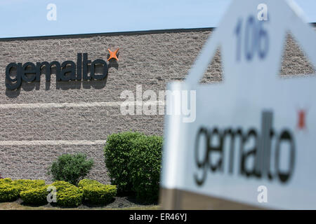 A logo sign outside of a facility operated by SIM card manufacturer Gemalto in Montgomeryville, Pennsylvania. Stock Photo