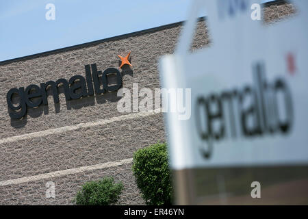 A logo sign outside of a facility operated by SIM card manufacturer Gemalto in Montgomeryville, Pennsylvania. Stock Photo