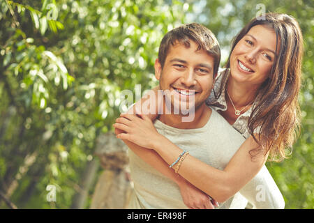 Romantic dates spending time outdoors Stock Photo