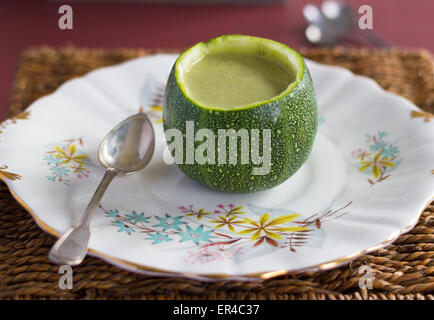 Courgette or zucchini soup Stock Photo