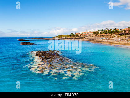 Picturesque El Duque beach in Costa Adeje Stock Photo