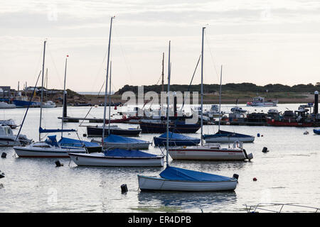 Boats in Bembridge Harbour on the Isle of Wight Stock Photo