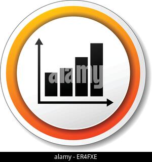 Vector illustration of orange and black icon for financial graph Stock Vector
