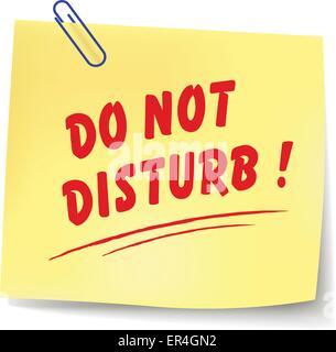 Vector illustration of do not disturb paper message Stock Vector