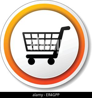 Vector illustration of orange and black icon for shopping Stock Vector