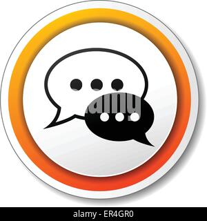 Vector illustration of orange and black icon for chat Stock Vector
