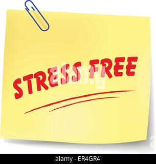 Vector illustration of stress free paper message on white background Stock Vector