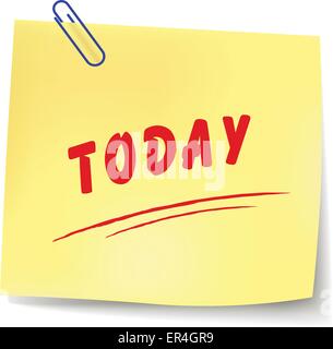 Vector illustration of today paper message on white background Stock Vector