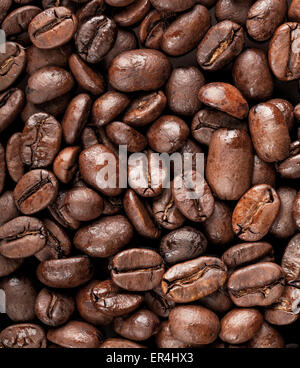Closeup photo texture of dark rusted coffee beans Stock Photo