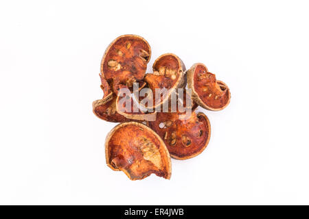 Dried quince on white background Stock Photo