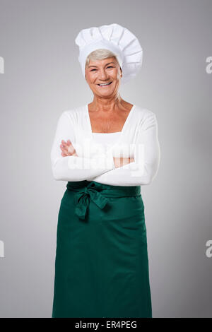 Portrait of experienced female chef. Debica, Poland Stock Photo