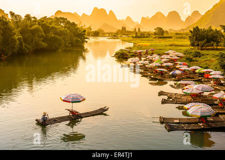 Yangshuo, China on the Li River. Stock Photo