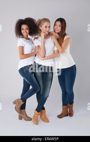 Multi-ethnic nude women posing together Stock Photo - Alamy