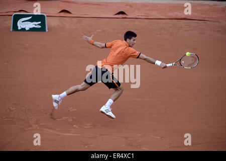 Roland Garros, Paris, France. 26th May, 2015. French Open tennis championships. Novak Djokovic beats J Nieminen (FIN) in 3 sets. © Action Plus Sports/Alamy Live News Stock Photo