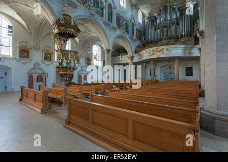 Interior of monastery in Mariastein, canton Solothurn, Switzerland. Stock Photo