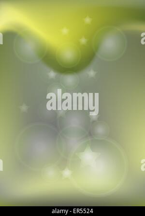 Transparent stars and circles on a gray-green background. Stock Vector