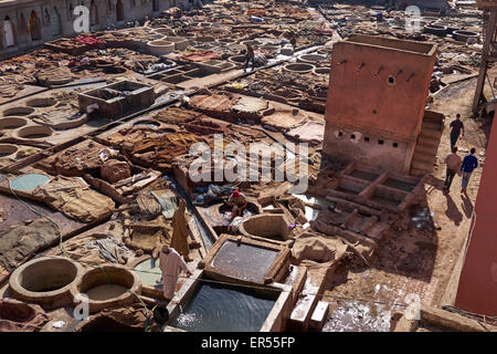 The Tanneries in the Medina district, Marrakech, Morocco, North Africa Stock Photo