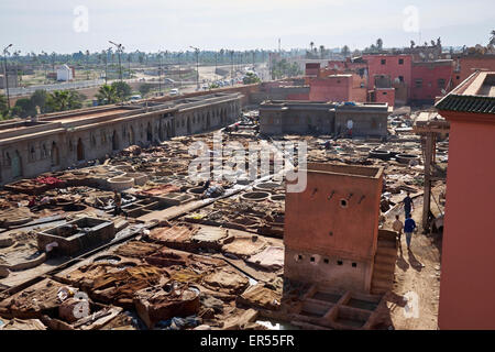 The Tanneries in the Medina district, Marrakech, Morocco, North Africa Stock Photo