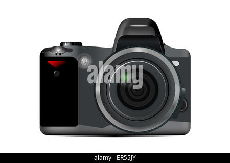 Camera close-up isolated on a white background. Vector illustration Stock Photo