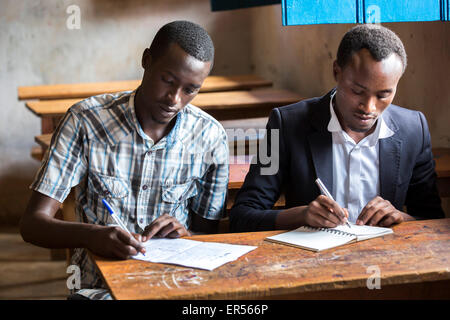 students at Kiziba Refugee Camp Stock Photo